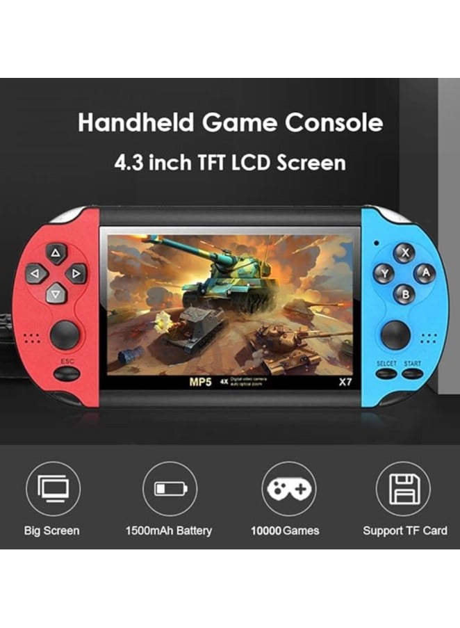 Console, Irovami X7 4.3 Inch Video Game Console Handheld Game Players Rocker 8GB Memory Built in 6000 Games MP5 Game Controller