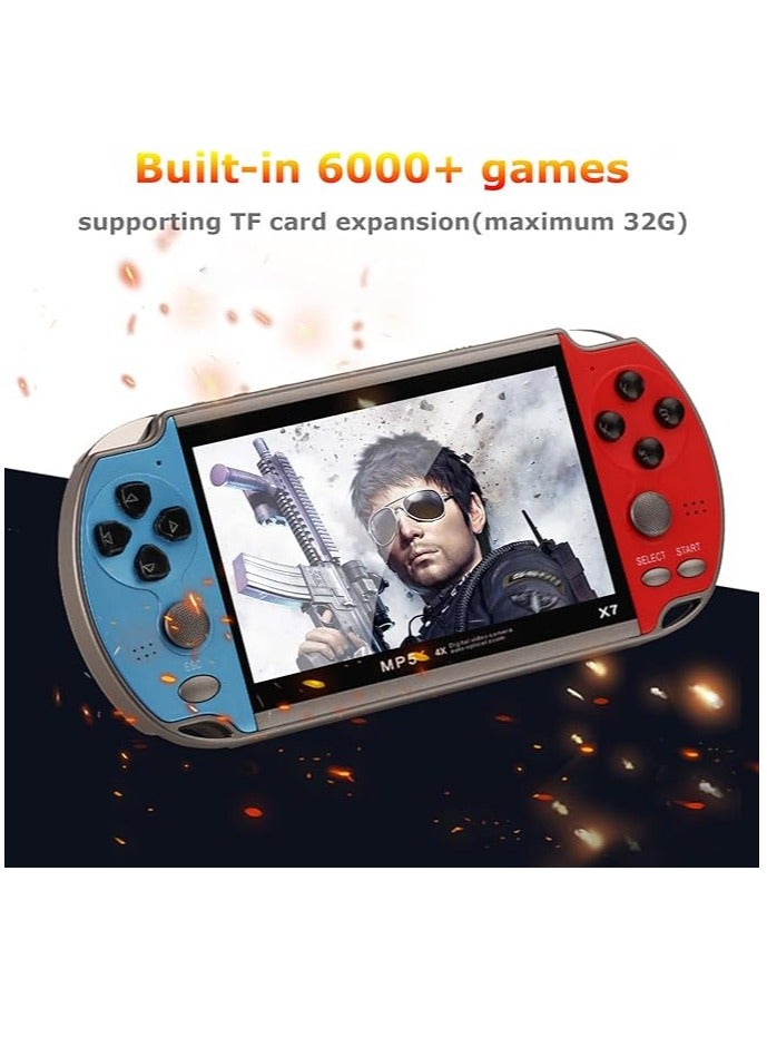 Console, Irovami X7 4.3 Inch Video Game Console Handheld Game Players Rocker 8GB Memory Built in 6000 Games MP5 Game Controller