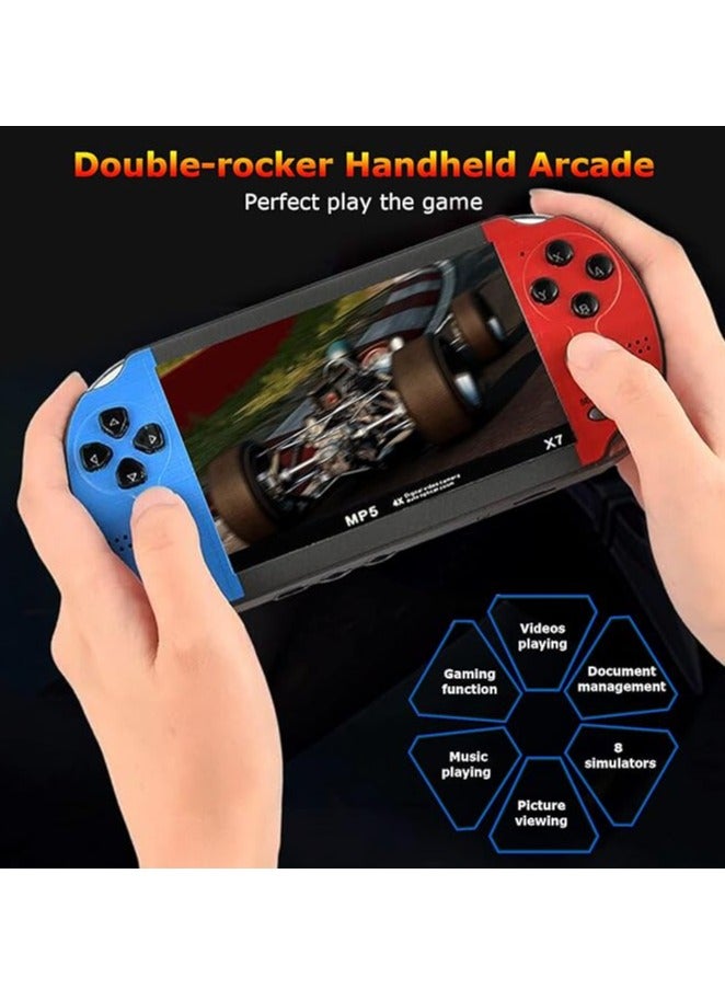 Console, Irovami X7 4.3 Inch Video Game Console Handheld Game Players Rocker 8GB Memory Built in 6000 Games MP5 Game Controller