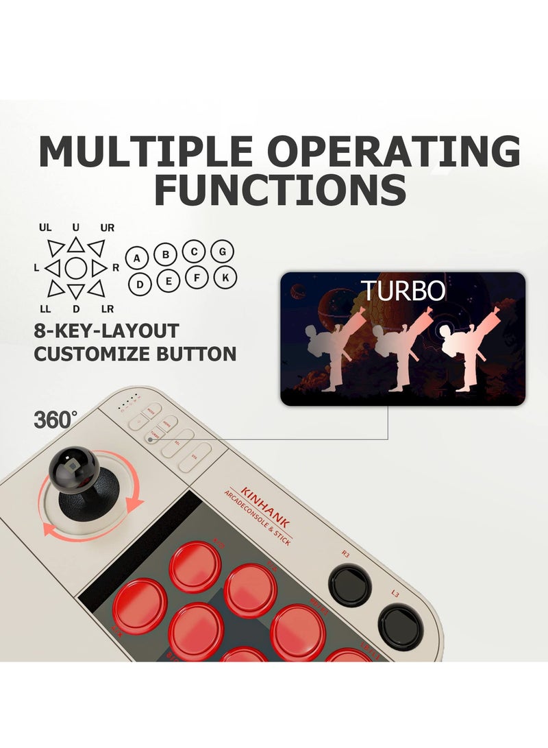 Super Arcade Game Console, Retro Game Console,50000+Games, All-Around 3D Joysticks, Arcade Game Machine, Support Custom Buttons,EmuELEC 4.5/Android 9.0 /CoreE 256G TF Card