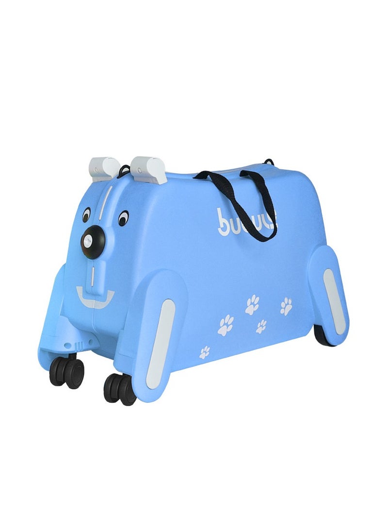 Kids Ride-on Suitcase Hand Luggage with Seat, Children's Luggage Suitcase (blue)