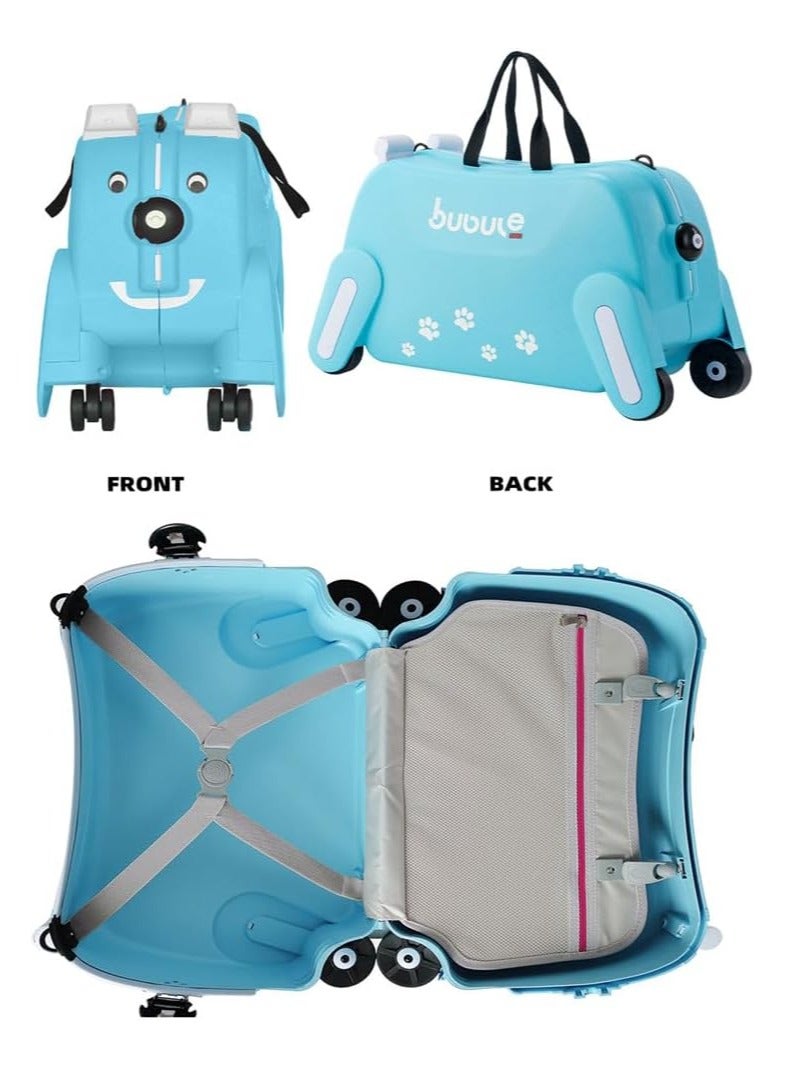 Kids Ride-on Suitcase Hand Luggage with Seat, Children's Luggage Suitcase (blue)