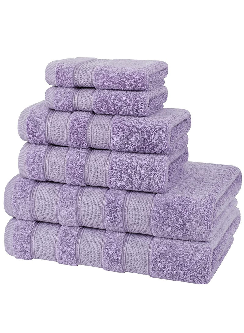 Safi Plus 6 Piece Turkısh Cotton Super Soft Towel Set Purple