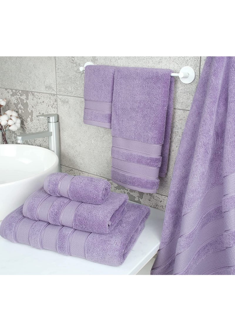 Safi Plus 6 Piece Turkısh Cotton Super Soft Towel Set Purple