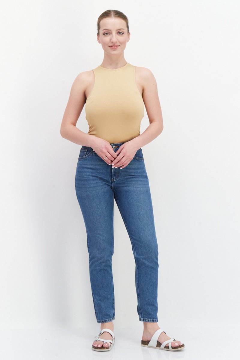Women Regular Fit Washed Non-Stretchable Jeans, Blue