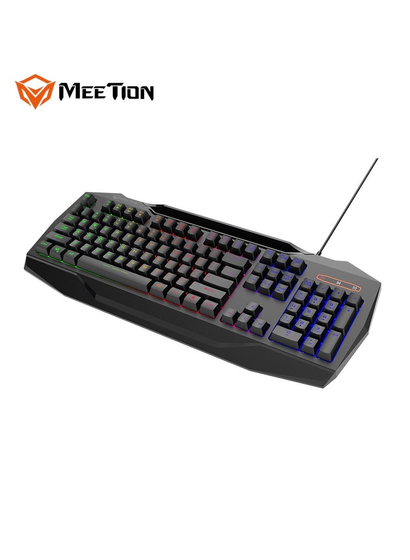 Meetion 4 IN 1 PC Gaming Kits C490 3.5mm stereo headset USB multimedia keyboard with colorful backlit Gaming mouse, max.2400dpi with breathing backlit