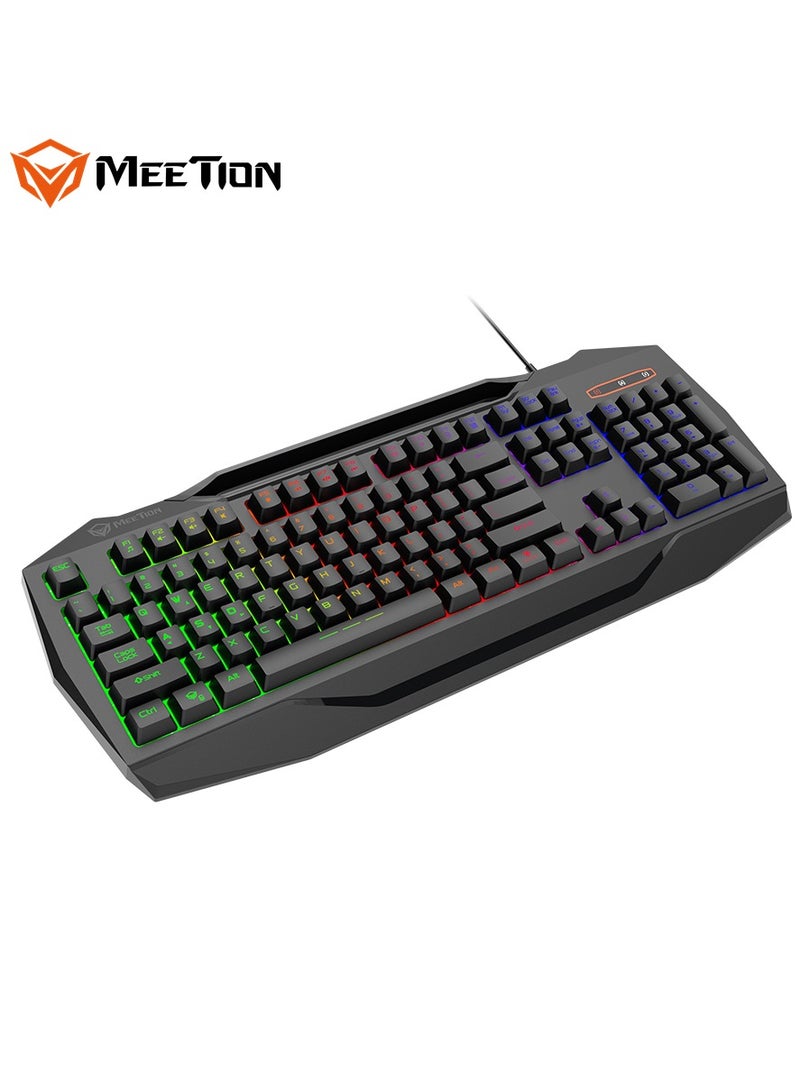 Meetion 4 IN 1 PC Gaming Kits C490 3.5mm stereo headset USB multimedia keyboard with colorful backlit Gaming mouse, max.2400dpi with breathing backlit