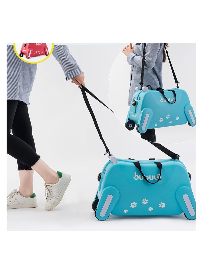 Kids Ride-on Suitcase Hand Luggage with Seat, Children's Luggage Suitcase