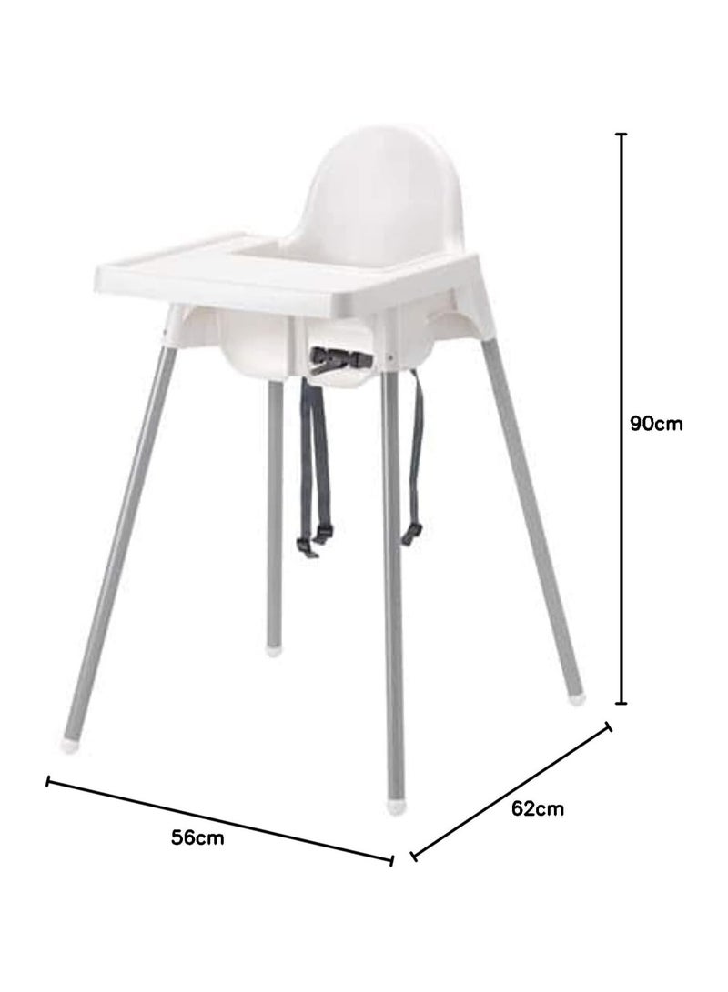 Washable Highchair for Babies & Toddlers, Adjustable Baby Feeding Chair with Removable Tray, Portable & Non-Tip Design, Compact & Lightweight, Easy to Clean