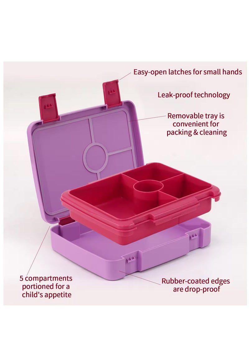 Star Babies BTS Collections - Lunch Box with 4 Compartments, BPA Free, Leakproof, Insulated Reusable Lunch Bag with Waterproof Liner - Pack of 2 -  Pink