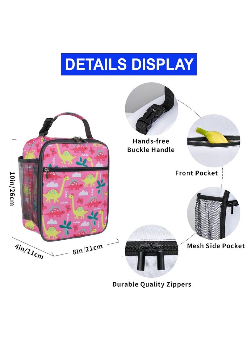 Star Babies BTS Collections - Lunch Box with 4 Compartments, BPA Free, Leakproof, Insulated Reusable Lunch Bag with Waterproof Liner - Pack of 2 -  Pink
