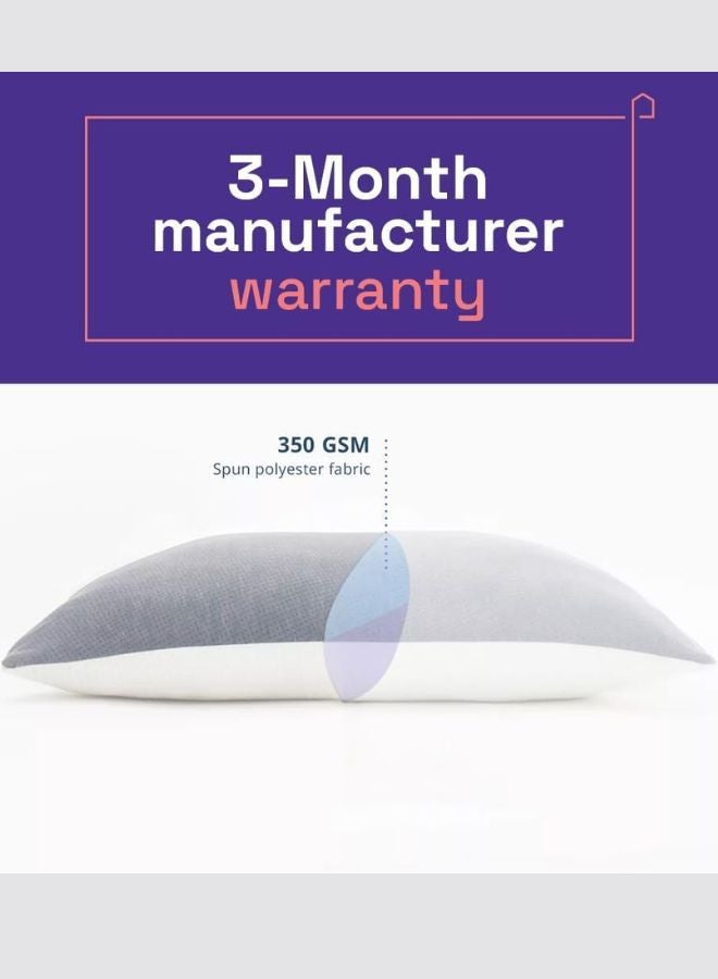 Wakefit Hollow Fibre Pillow (White and Grey, 27 x 16 Inches, Microfiber)