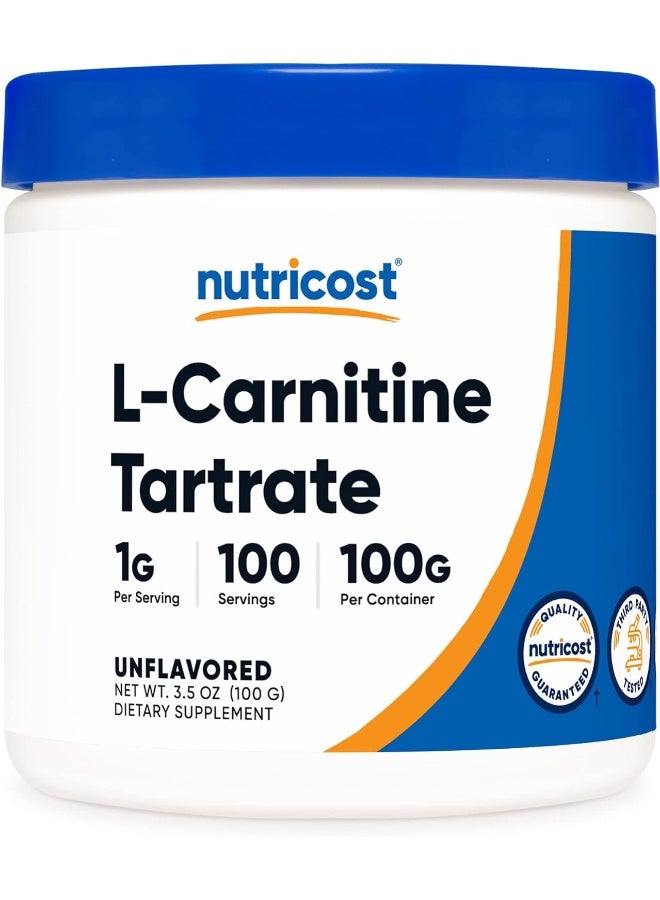 L-Carnitine Tartrate Powder 100 Grams - 1 Gram Per Serving 100 Servings