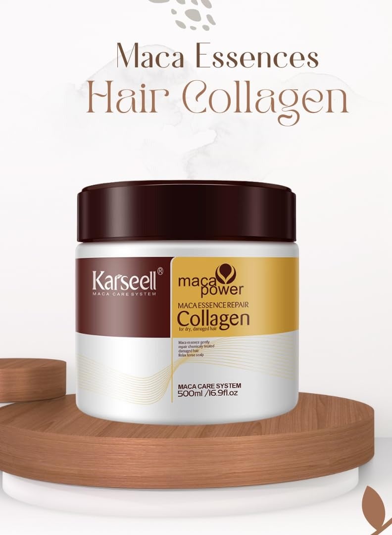 Collagen Hair Treatment Deep Repair Conditioning Argan Oil Collagen Hair Mask Essence for Dry Damaged Hair All Hair Types 500ml