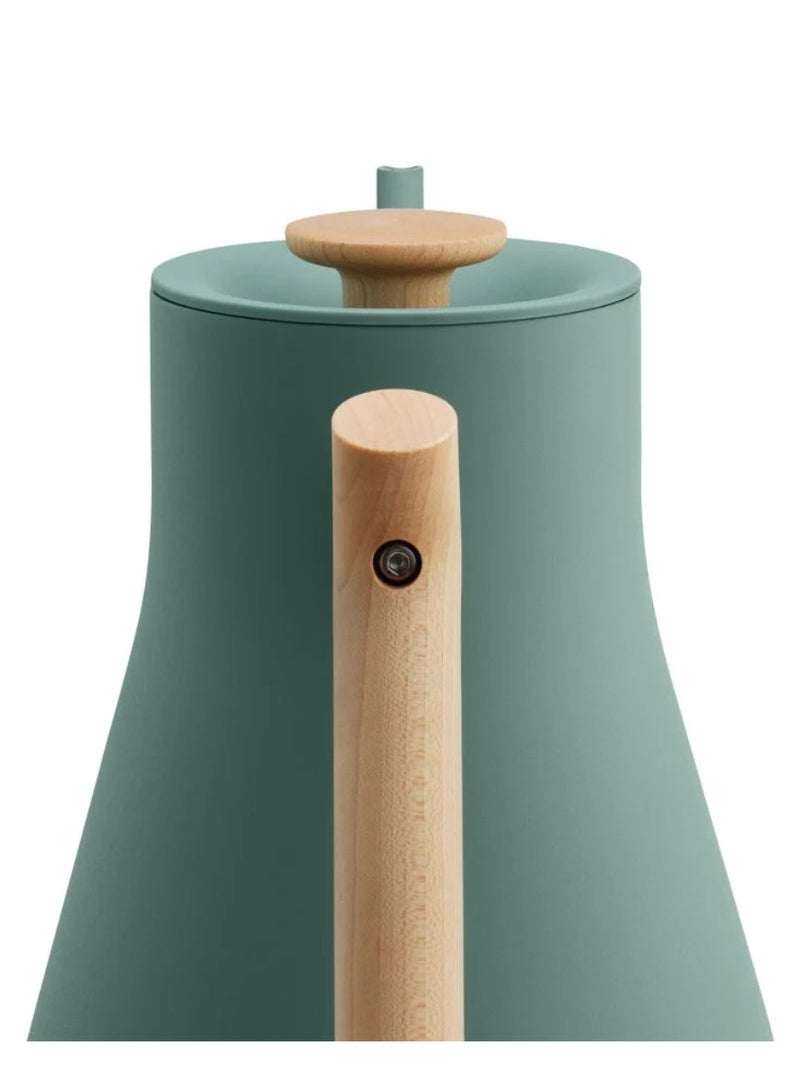 Stagg EKG Electric Coffee Kettle 900ml 1200W, Smoke Green And Maple Wooden Handle