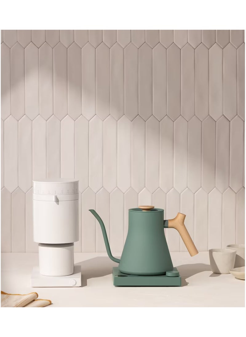 Stagg EKG Electric Coffee Kettle 900ml 1200W, Smoke Green And Maple Wooden Handle