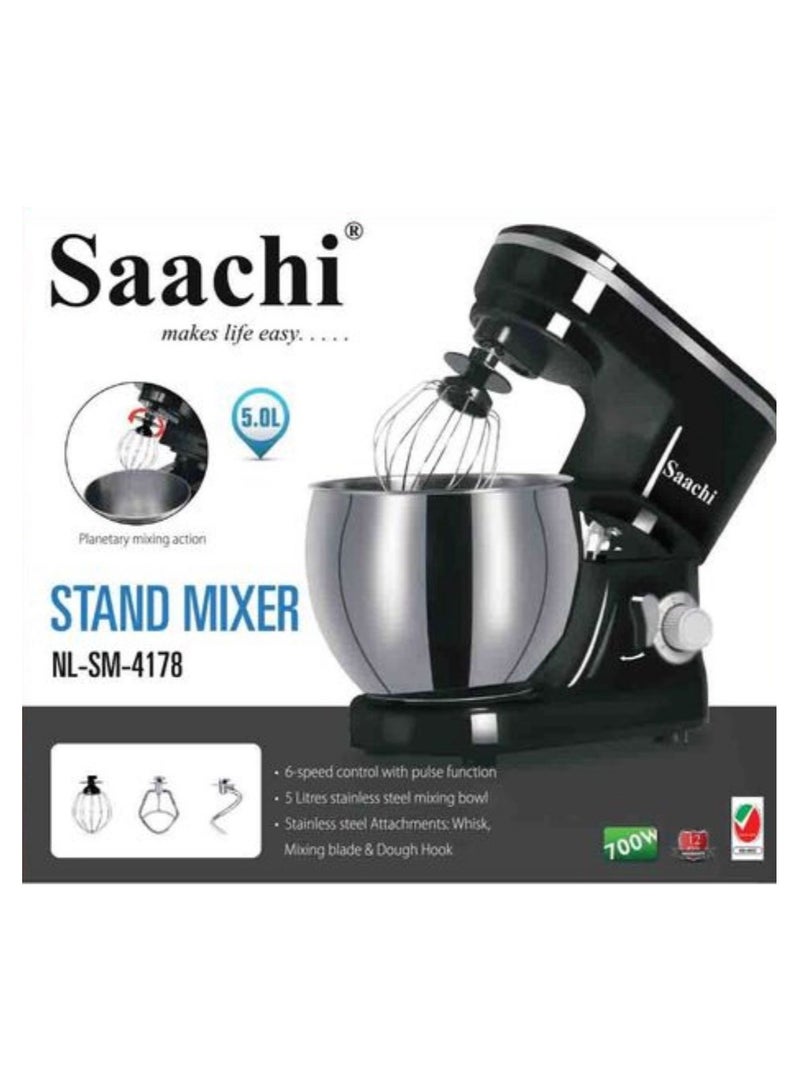 6-Speed Stand Mixer With A Pulse Function 3.0 L 700.0 W NL-SM-4178-BK Black