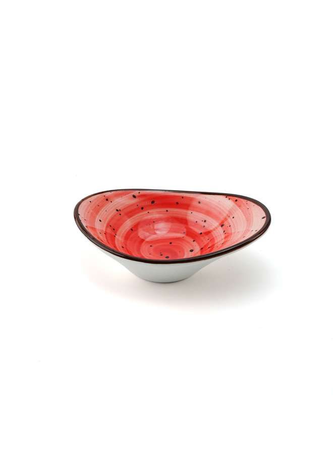 Color Glaze Porcelain Oval Deep Dish 10x7.3x3.5 cm,Red