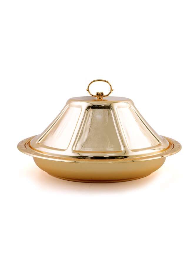 Steel Ouzi Steel Serving Platter 48 cm,Gold