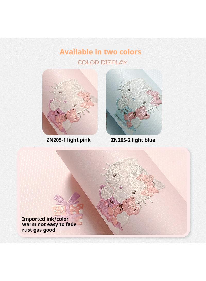 Hello Kitty Design Thicken Waterproof Self-Adhesive Wallpaper For Kids Room 0.53*9.5 Meters