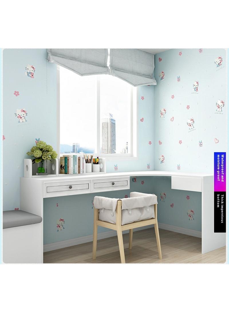 Hello Kitty Design Thicken Waterproof Self-Adhesive Wallpaper For Kids Room 0.53*9.5 Meters