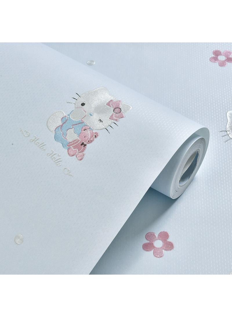 Hello Kitty Design Thicken Waterproof Self-Adhesive Wallpaper For Kids Room 0.53*9.5 Meters