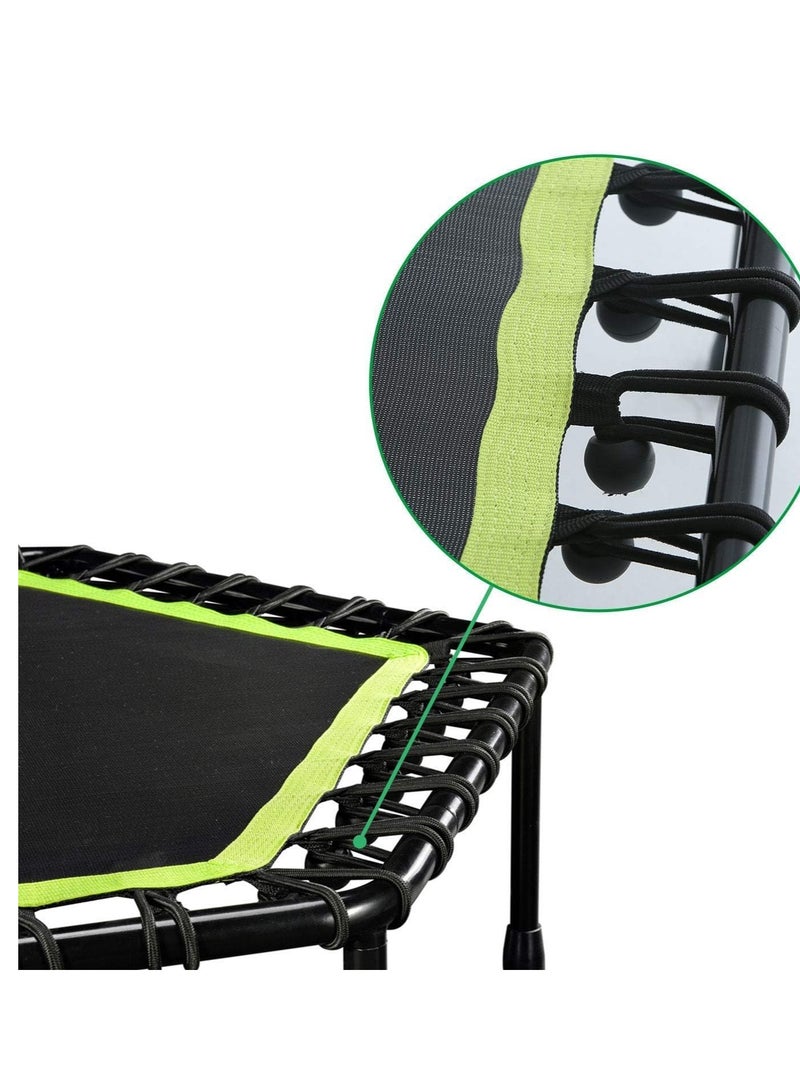 Home Gym Exercise Trampoline with Adjustable Handrail, Indoor/Outdoor, Hexagon, for Adults & Kids