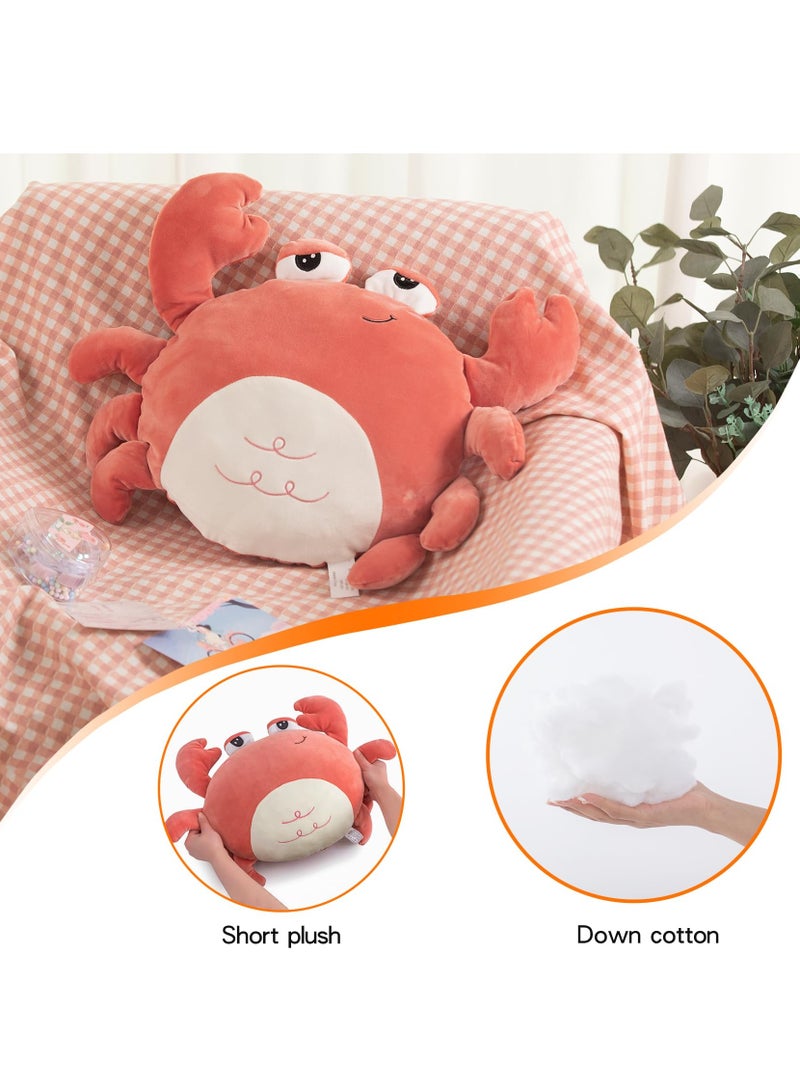 Stuffed Crab Plush Toy, Crab Stuffed Animal Plush Pillow, Kids Ocean Crab Pillow Crab Toys for Kids, Crab Plushie Crab for Home Decor, Orange Crab Toy Gifts Stuffed Animals (16 Inch)