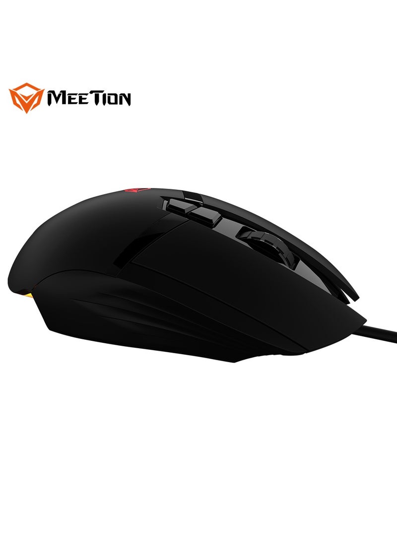 Meetion Programmable Gaming Mouse G3325 RGB colorful DPI indicator Streamlined design enhances grasp of Sense Super wear resistance aviation aluminum foot pad