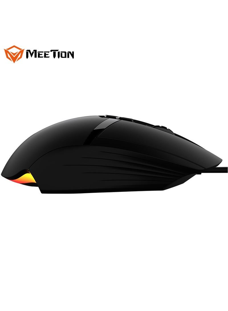 Meetion Programmable Gaming Mouse G3325 RGB colorful DPI indicator Streamlined design enhances grasp of Sense Super wear resistance aviation aluminum foot pad