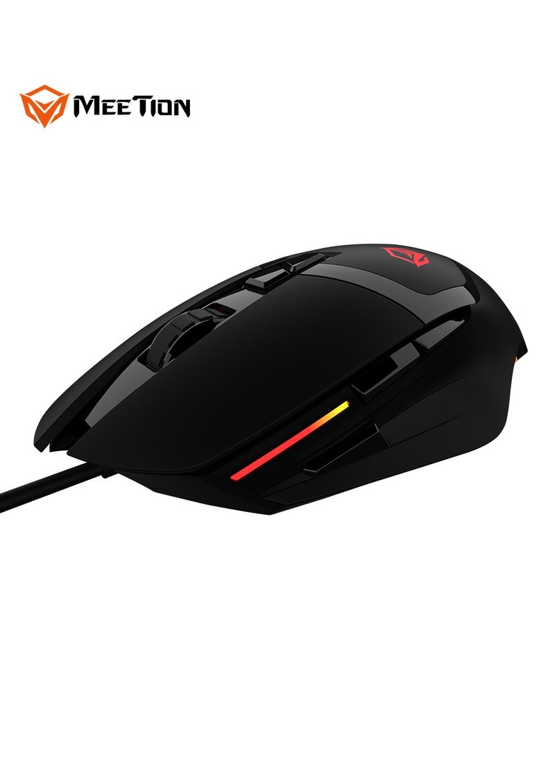 Meetion Programmable Gaming Mouse G3325 RGB colorful DPI indicator Streamlined design enhances grasp of Sense Super wear resistance aviation aluminum foot pad