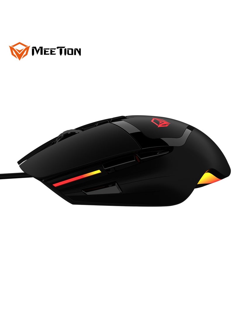 Meetion Programmable Gaming Mouse G3325 RGB colorful DPI indicator Streamlined design enhances grasp of Sense Super wear resistance aviation aluminum foot pad