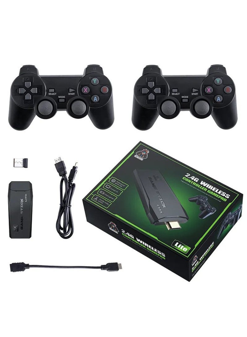 Game Console 4K HD Video Game Console 2.4G Dual Wireless Controller   Classic 64GB Retro TV Game Console 10000 Game Stick