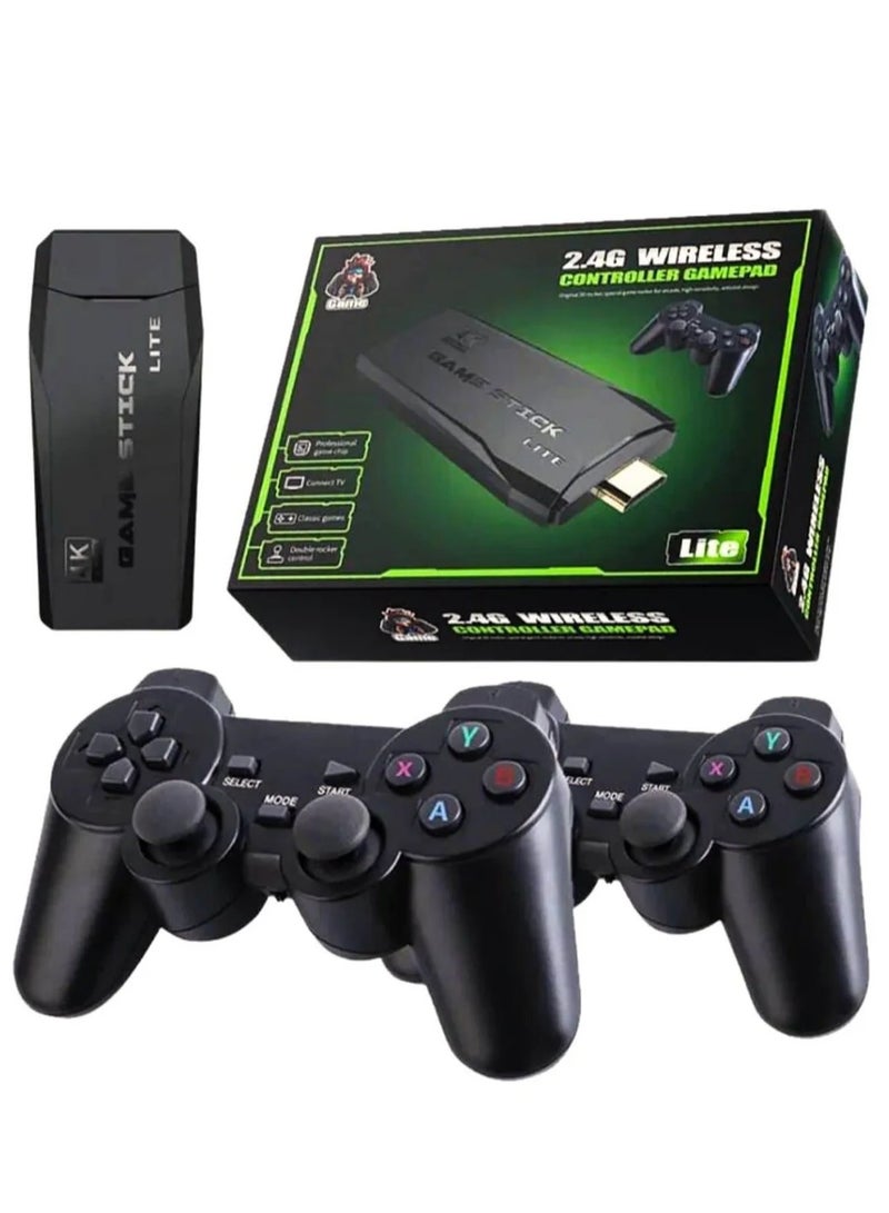 Game Console 4K HD Video Game Console 2.4G Dual Wireless Controller   Classic 64GB Retro TV Game Console 10000 Game Stick