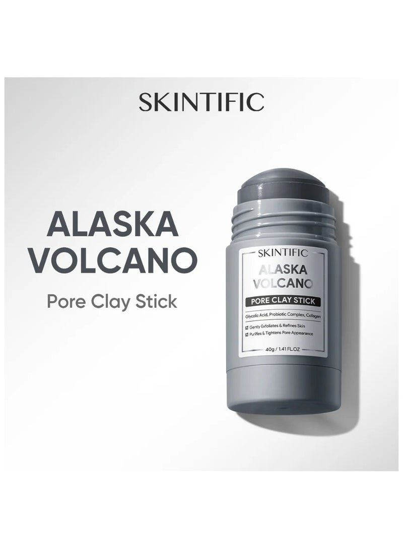 Skintific Skincare Collection: Mugwort Acne Clay Mask Stick + Alaska Volcano Reduce Blackheads Deep Pores Cleansing Clay Mask Stick 40G