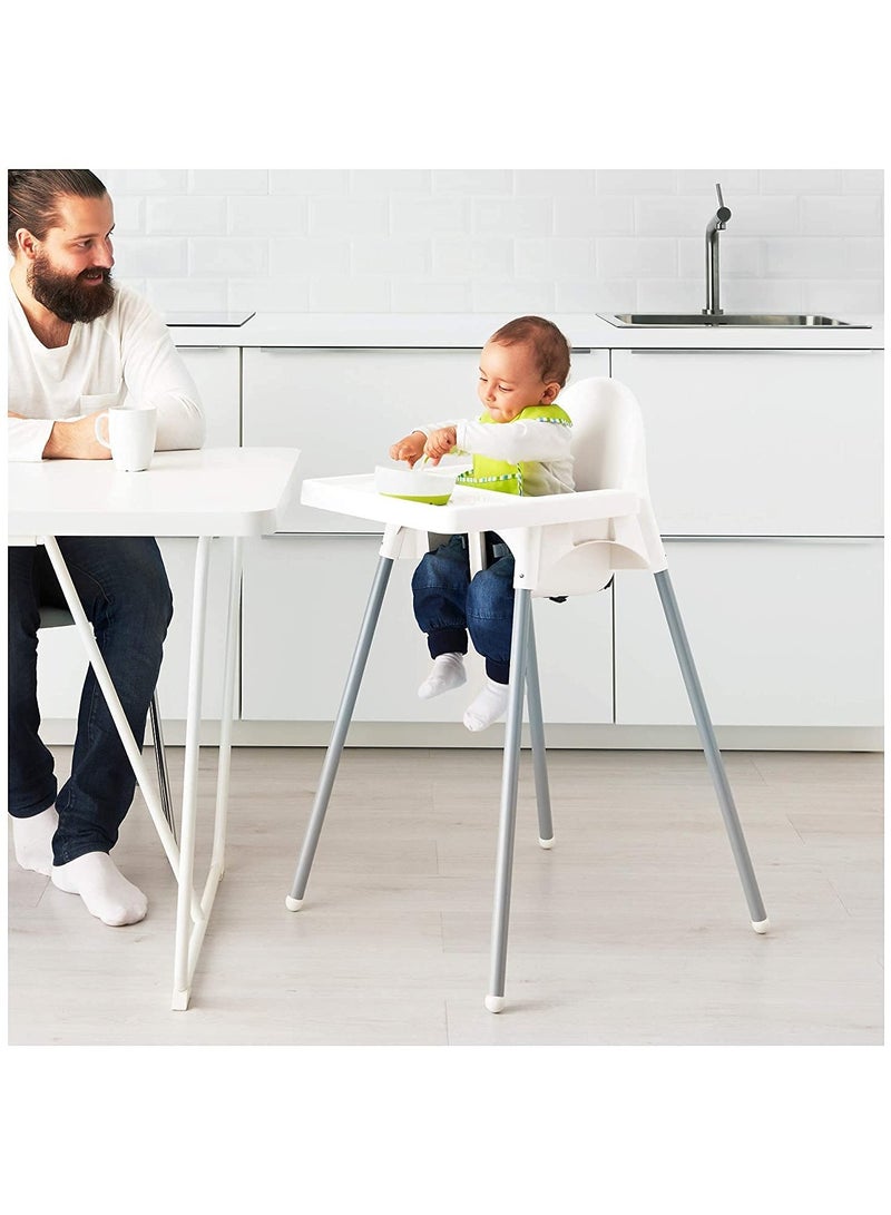 Baby Highchair With Tray Comfortable & Safe Dining For Children -White