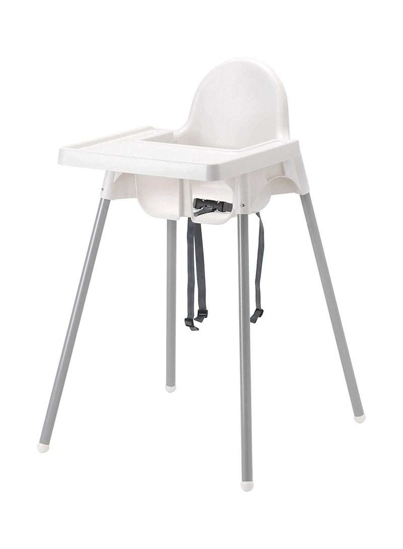 Baby Highchair With Tray Comfortable & Safe Dining For Children -White