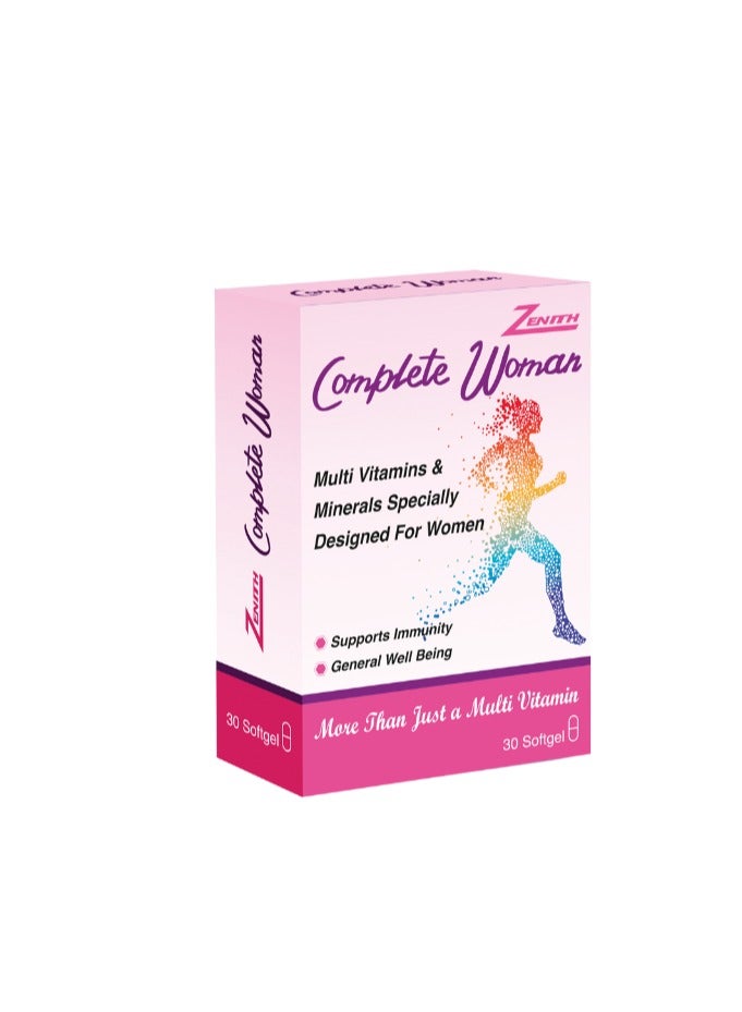 Zenith Complete Woman Multivitamins & Minerals Immune Support Supplement 30 softgels