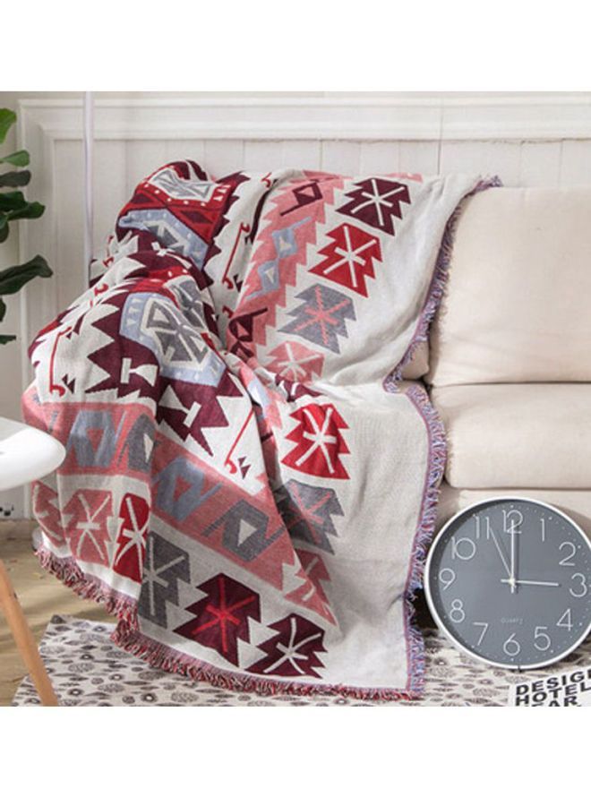 A Vintage European Blanket Combination White/Red/Grey 90x150cm