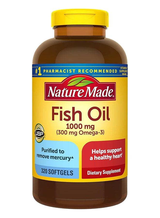 Fish Oil 1000 Mg Softgels Fish Oil Supplements Omega 3 Fish Oil 320 Softgels 160 Day Supply