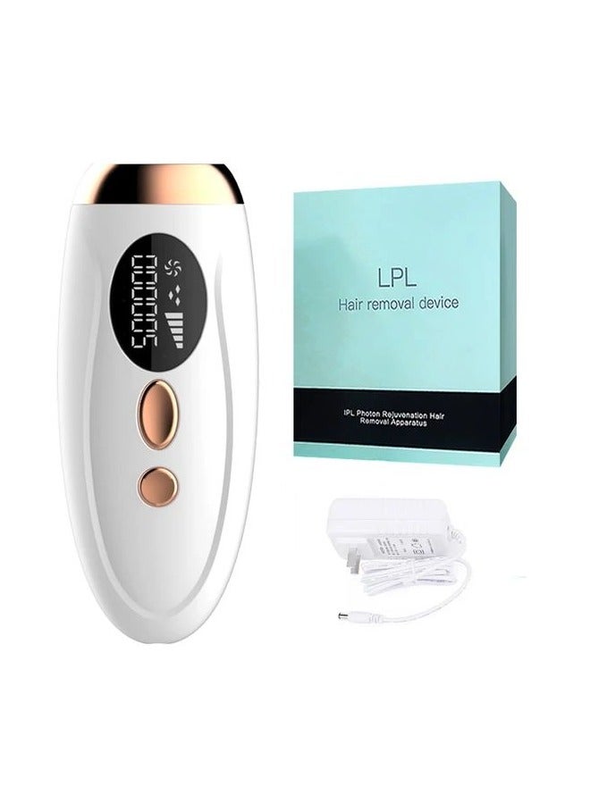 Laser Epilator, IPL Permanent Laser Epilator 999999 Flash Painless Hair Removal with LCD Screen, Electric Epilator Pulsed Light Device Home Use for Women and Men, (White)