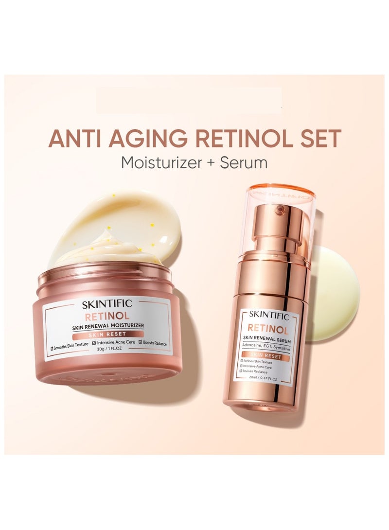 SKINTIFIC Anti Aging Retinol set Retinol skin Renewal Moisturizer + Retinol Skin Renewal Serum