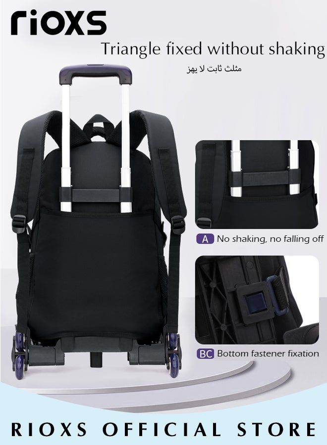 Kids Rolling Backpacks Fashion Printed Trolley School Bags Large Capacity Wheeled Kids Luggage Bag for Elementary Boys Schoolbag,  Waterproof and Wear-resistant