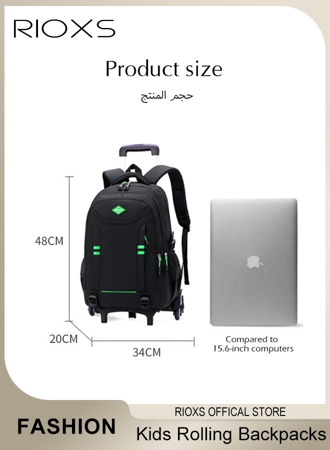 Kids Rolling Backpacks Fashion Printed Trolley School Bags Large Capacity Wheeled Kids Luggage Bag for Elementary Boys Schoolbag,  Waterproof and Wear-resistant