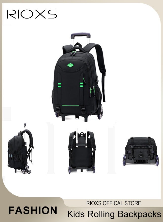 Kids Rolling Backpacks Fashion Printed Trolley School Bags Large Capacity Wheeled Kids Luggage Bag for Elementary Boys Schoolbag,  Waterproof and Wear-resistant