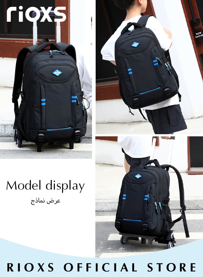Kids Rolling Backpacks Fashion Printed Trolley School Bags Large Capacity Wheeled Kids Luggage Bag for Elementary Boys Schoolbag,  Waterproof and Wear-resistant