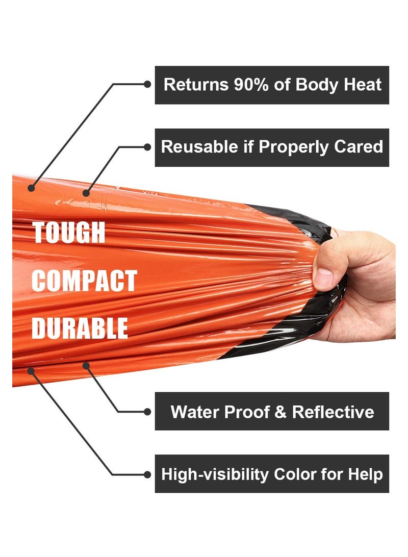 Emergency Sleeping Bags Thermal Emergency Blankets Ultralight Space Blankets Survival Waterproof Bivy Sack Multi-Purpose Survival Gear for Hiking Camping First Aid Kits Outdoor Survival Gear