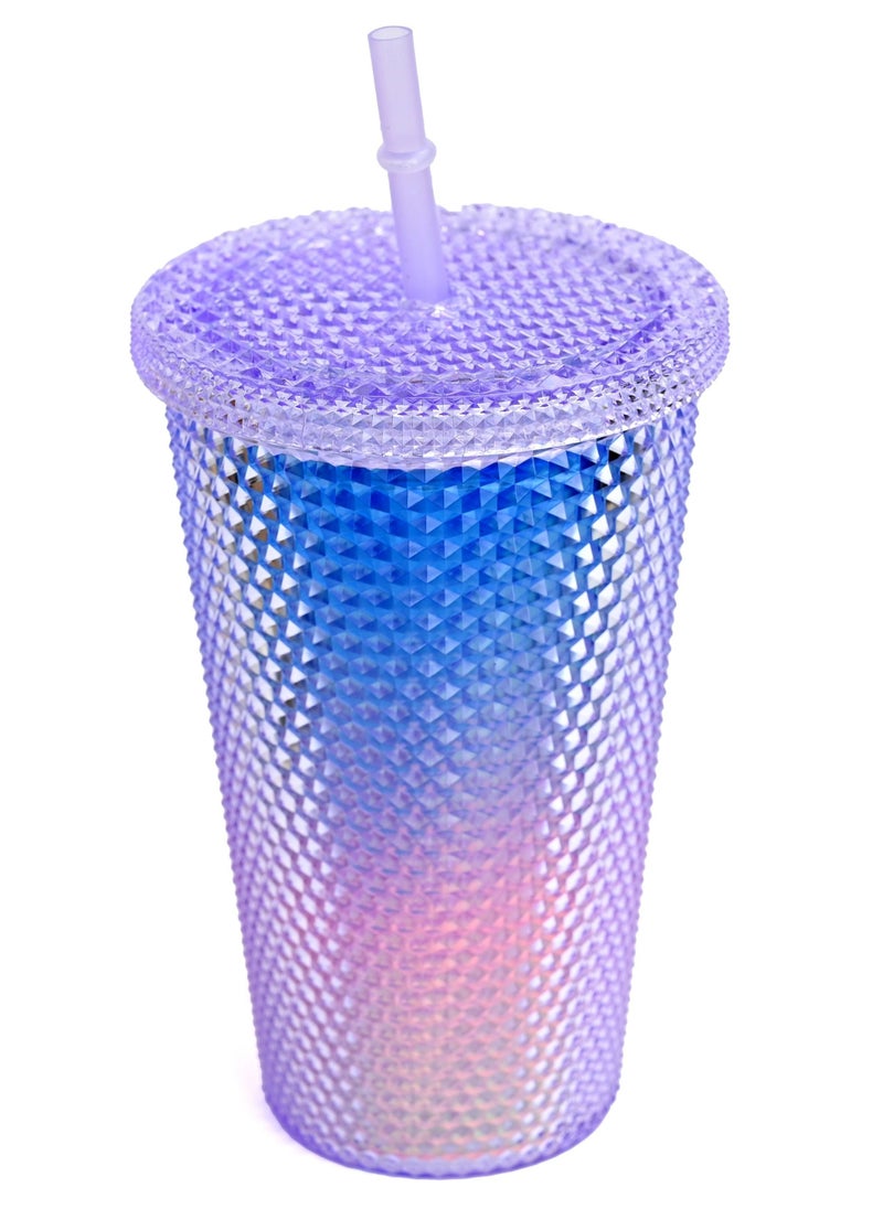 Purple Chrome Studded Starbucks Tumbler For Coffee Frappe And Juice  Tumbler For Sports Office Gym  Reusable Sipper For Coffee & Cold Drinks