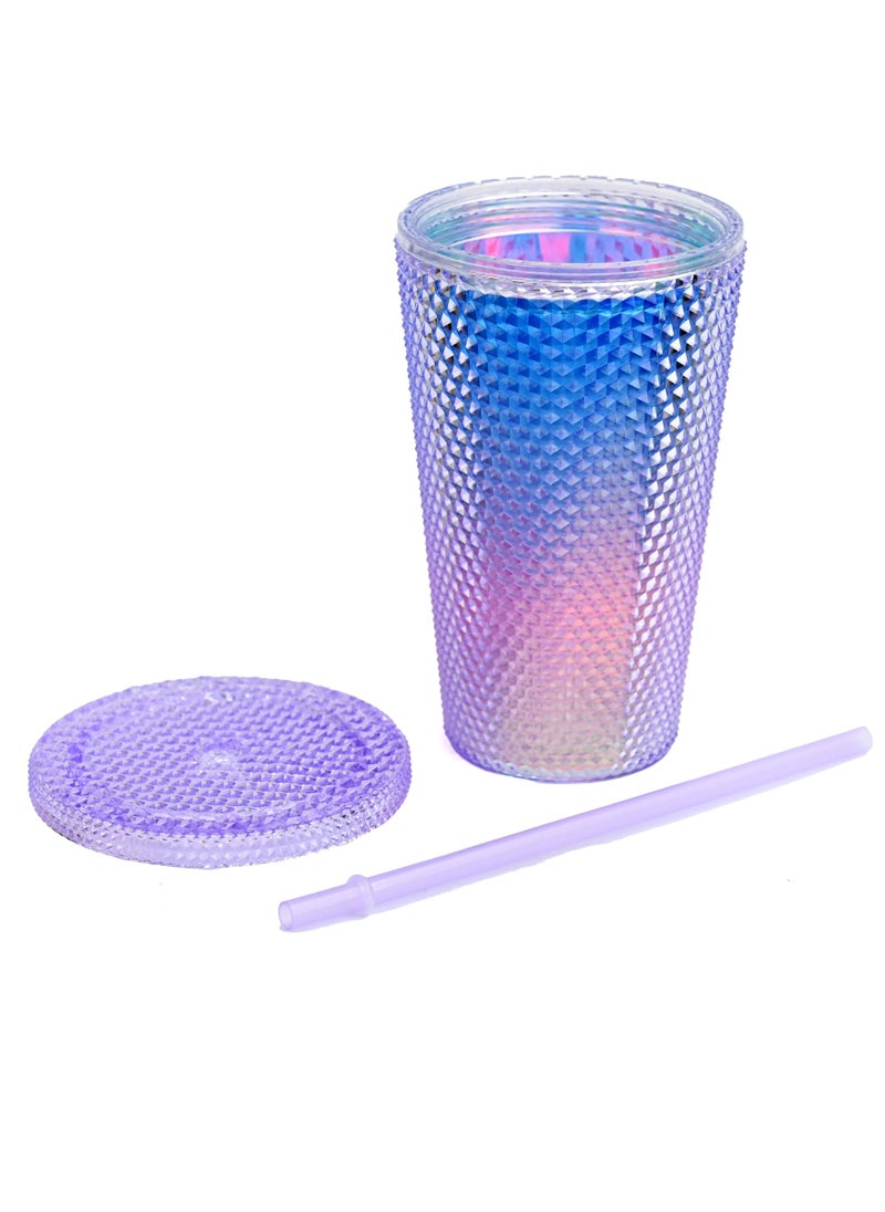 Purple Chrome Studded Starbucks Tumbler For Coffee Frappe And Juice  Tumbler For Sports Office Gym  Reusable Sipper For Coffee & Cold Drinks