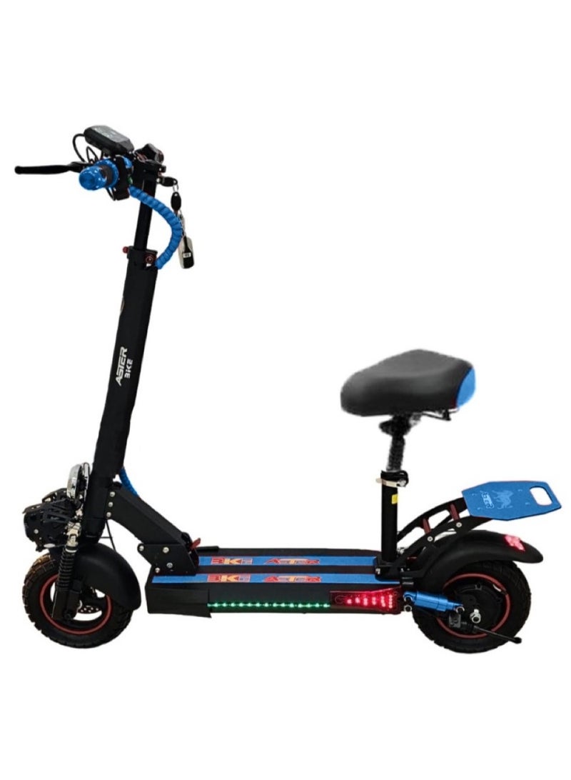 High-Powered Electric Bike with 2000W Motor and 48V 13Ah Battery Blue Black